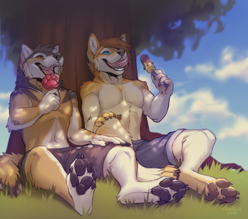 furrywolflover - A summer day - Colored and shaded sketch 014 -...