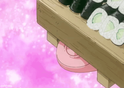 Image result for anime gif eating sushi