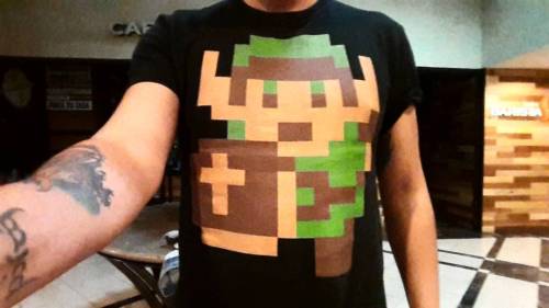 8 bit link, never go alone without him.T-shirt of the...