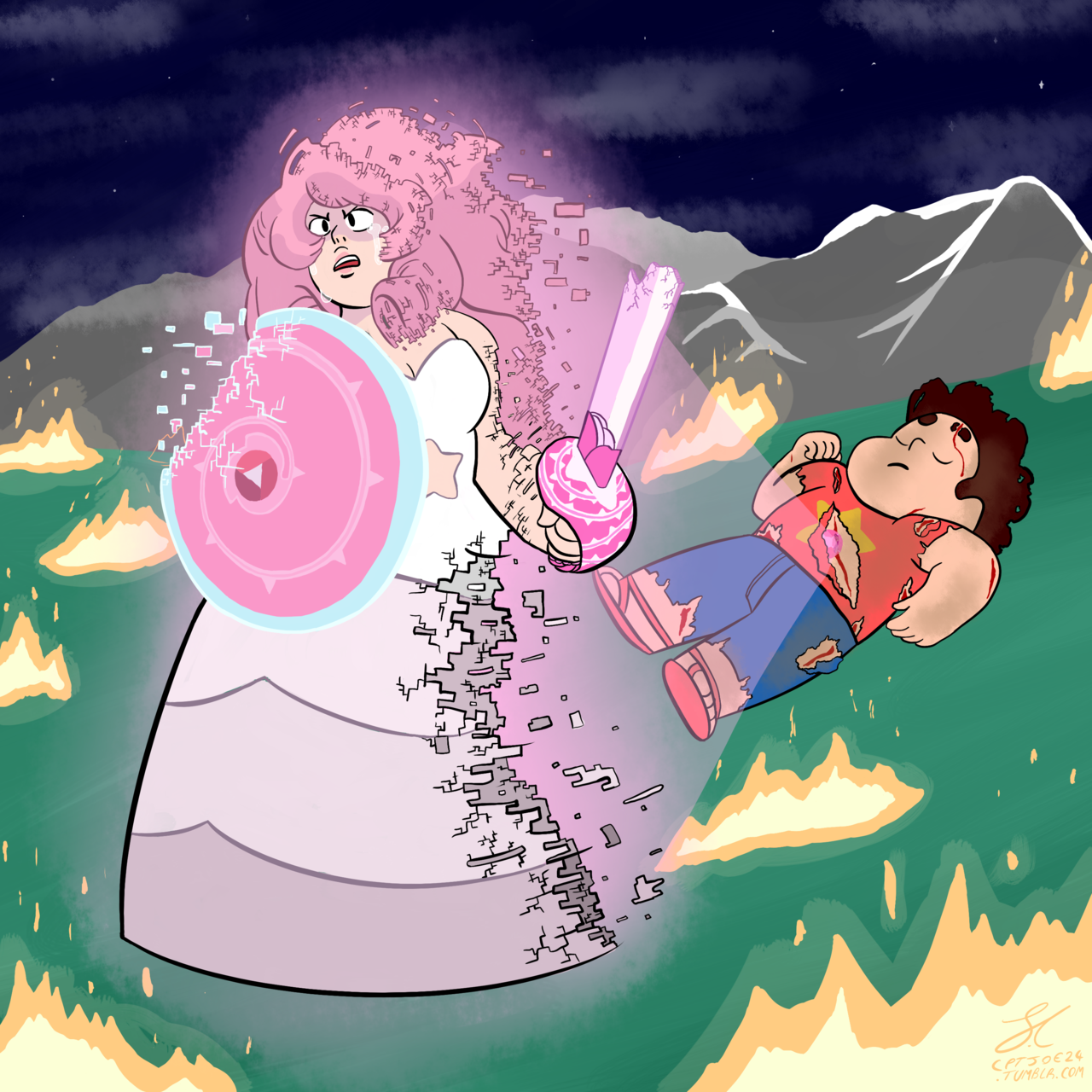 “Stay away from my Son!” How I imagine Rose Quartz could reform without Steven ‘poofing.’
