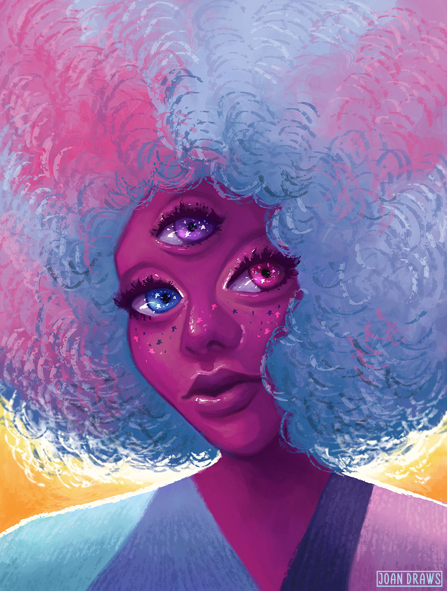 She’s made out of love and she’s stronger than you. Had to draw Garnet when she fused for the first time.
