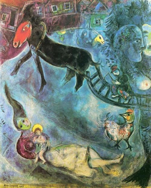 lionofchaeronea - Madonna with the Sleigh, Marc Chagall, 1947A...