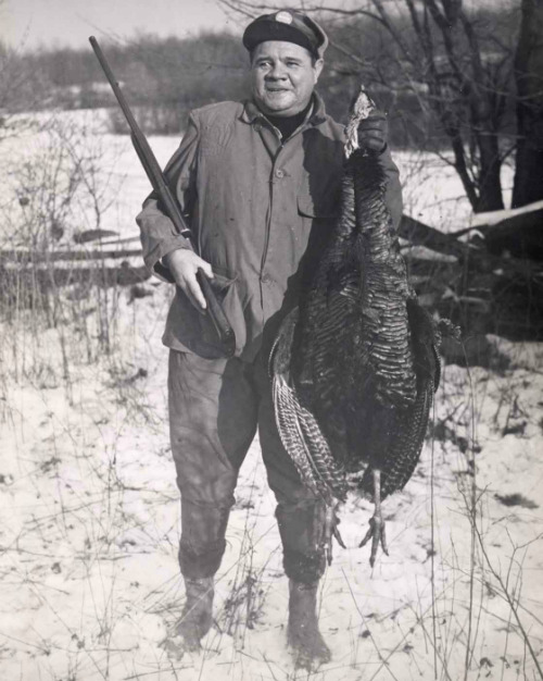 peashooter85:Babe Ruth after a successful Turkey hunt.