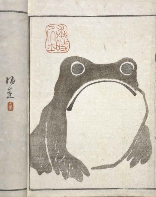 beifongkendo:Frog print from the Meika gafu (名家画譜, picture...