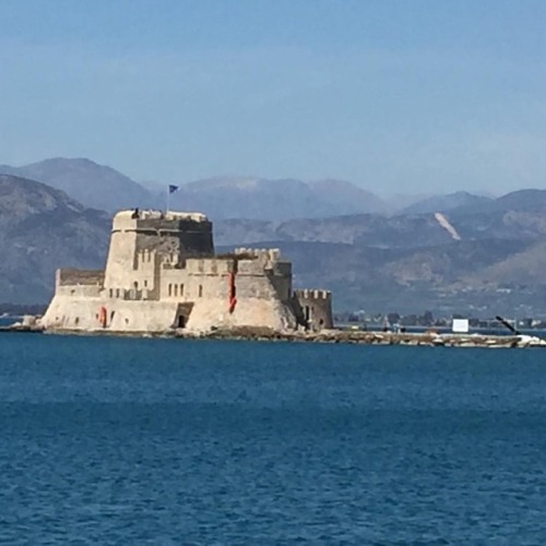 The fort in the harbor in #Naftplio #Greece like many ancient...