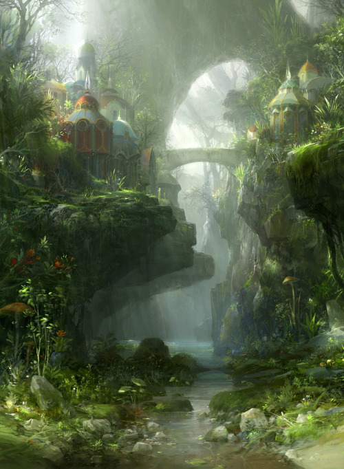 elvenforestworld:Beyond Rivendell © The Art of Jae Cheol...