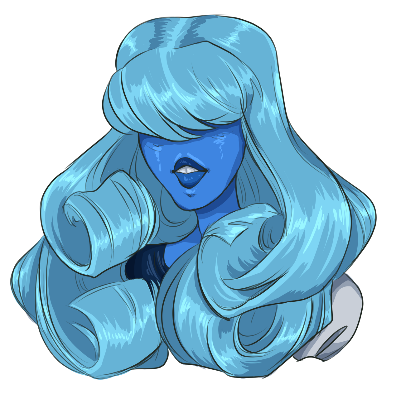 So I found a sketch I did a little while back that I thought would be nice to do digitally and it’s the lovely Sapphire. Her hair looked really nice and I wanted to go further with it. I really like...
