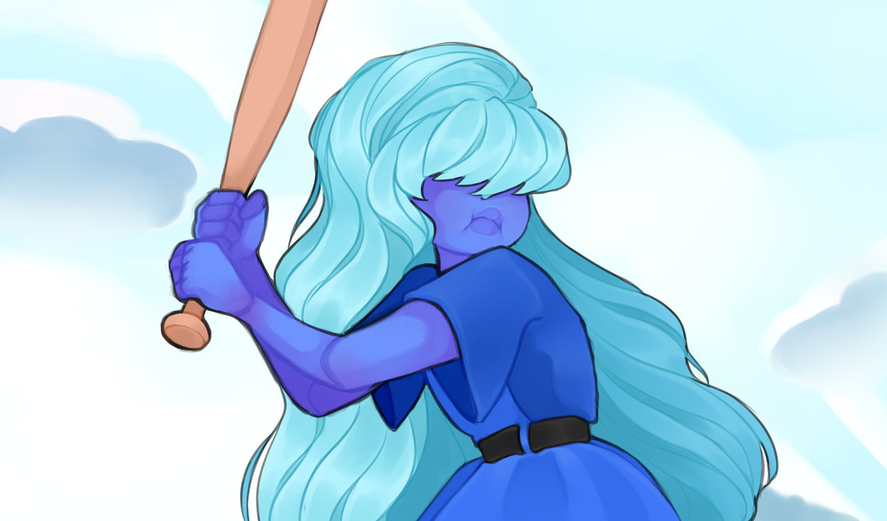 ‘Hit The Diamond’ is one of my favorite episodes, and at one point Sapphire has a really adorable concentrating expression so I had to draw it obviously.