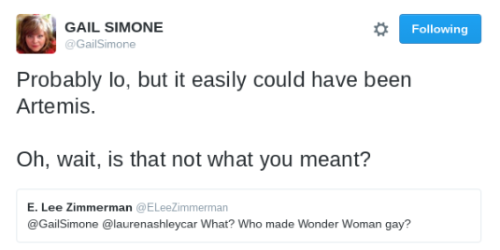 gailsimone:winsomejacobs:So Gail Simone’s twitter has been...
