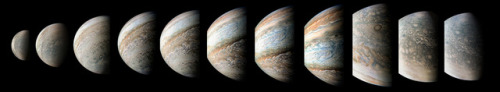 95 Minutes Over Jupiter : This sequence of color-enhanced images...