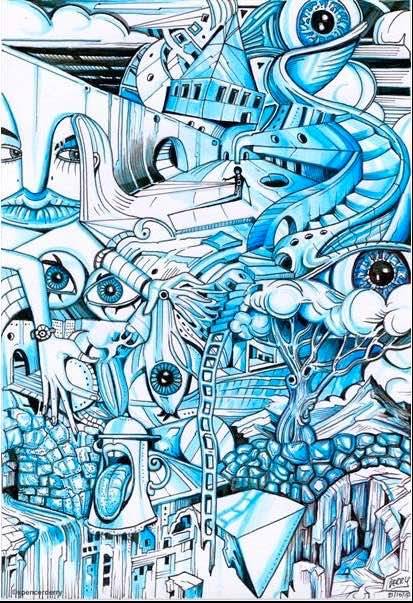 There Are Others (Version II) 8.26 x 11.69" felt pen and acrylic on paper Hand drawn surrealistic, visionary art illustration by UK artist Spencer J. Derry. Artwork created Autumn 2015. @spencerderryart — EatSleepDraw is working on something new and...