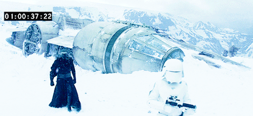 jeditexts - Kylo Ren in the snow after searching the Millennium...