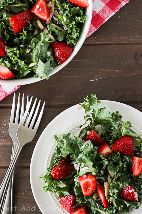 hoardingrecipes - Strawberry Coconut Kale Salad
