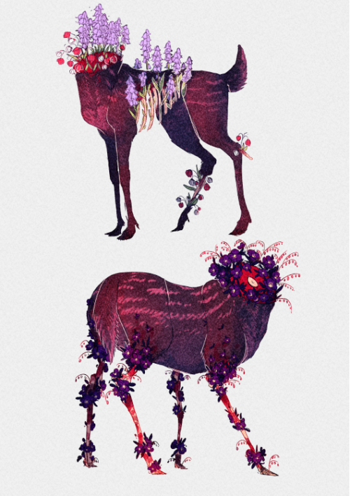 maybelsart - s’more deers. i wanted to focus on darker colours...