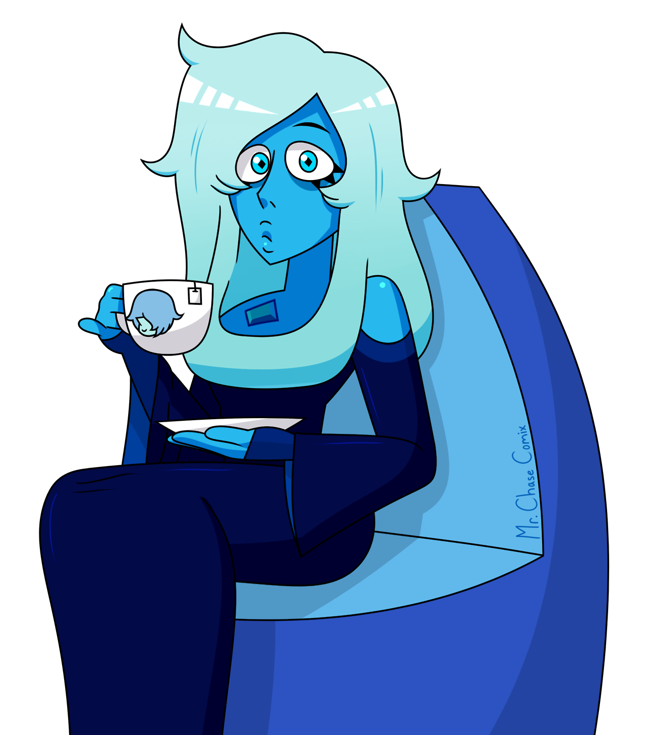 Morning Blue Diamond Remake I wanted to do a quick little redraw of an old drawing today. !Original!