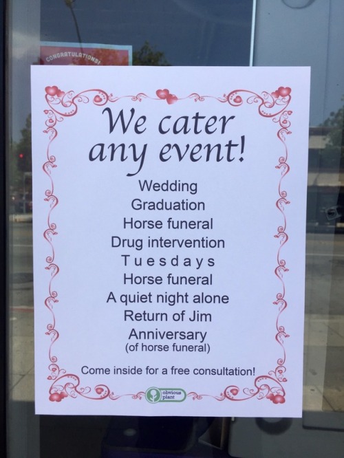 obviousplant:Anyone need a horse funeral catered?