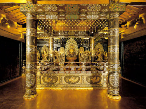 The Konjikidō at Buddhist temple Chūsonji in Iwate Prefecture is...