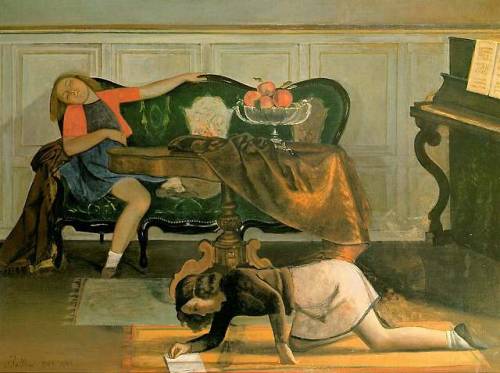 expressionism-art - Drawing Room, 1943, BalthusSize - 113.7x146.7...