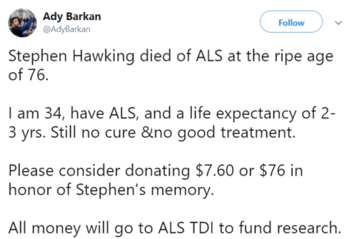 thejusticethatissocial:ALS Research to Honor Stephen...
