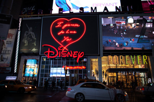 romanceangel - TRACEY EMIN IN TIMES SQUARE, VALENTINE’S DAY 2013