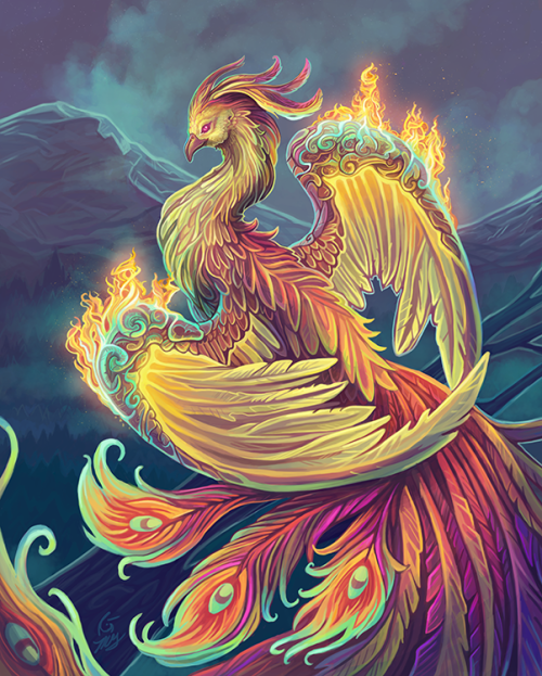 Phoenix Bird Art : Flying Phoenix.bird,design,art,wing.: Royalty-free ...