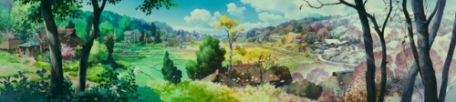 ghibli-collector - Pan Shots of Studio Ghibli’s Pom Poko (1994)...