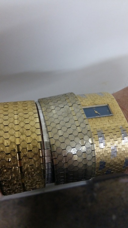 Sometimes I feel gold. #gold bracelet #stacking #wristwatch gold