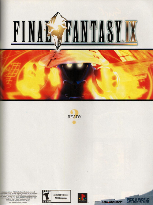 Final Fantasy IX ad in Electronic Gaming Monthly in November...