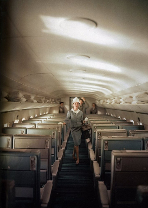 vintageeveryday - Aircraft interior in the 1950s. Photo by John...
