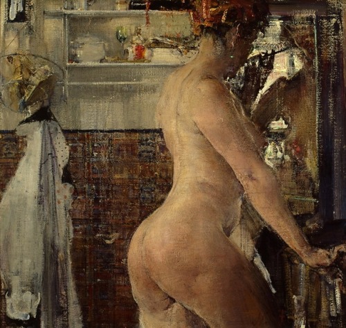 Nicolai Ivanovich Fechin (1881 - 1955) - Nude in the bathroom.