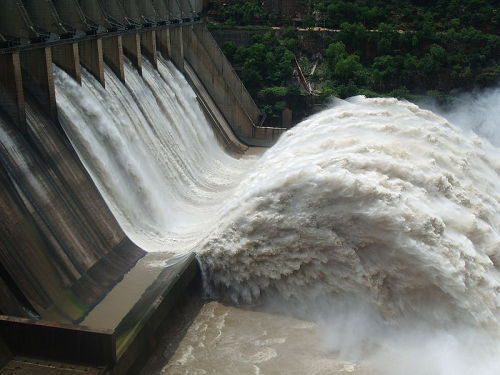 bacteriia - Srisailam dam with gates open