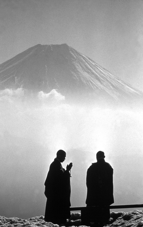 thekimonogallery - Monks in Early Morning Contemplation, Mount...