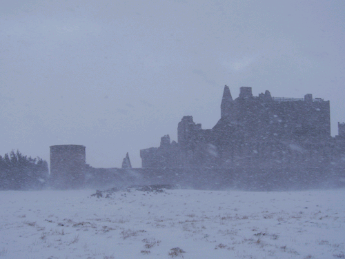 callumogden - Craigmiller Castle during a snowstorm.March...