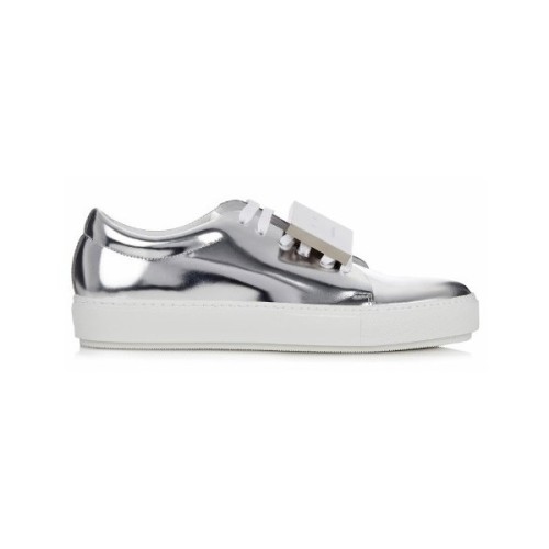 ACNE STUDIOS Adriana smiley-face leather trainers ❤ liked on...