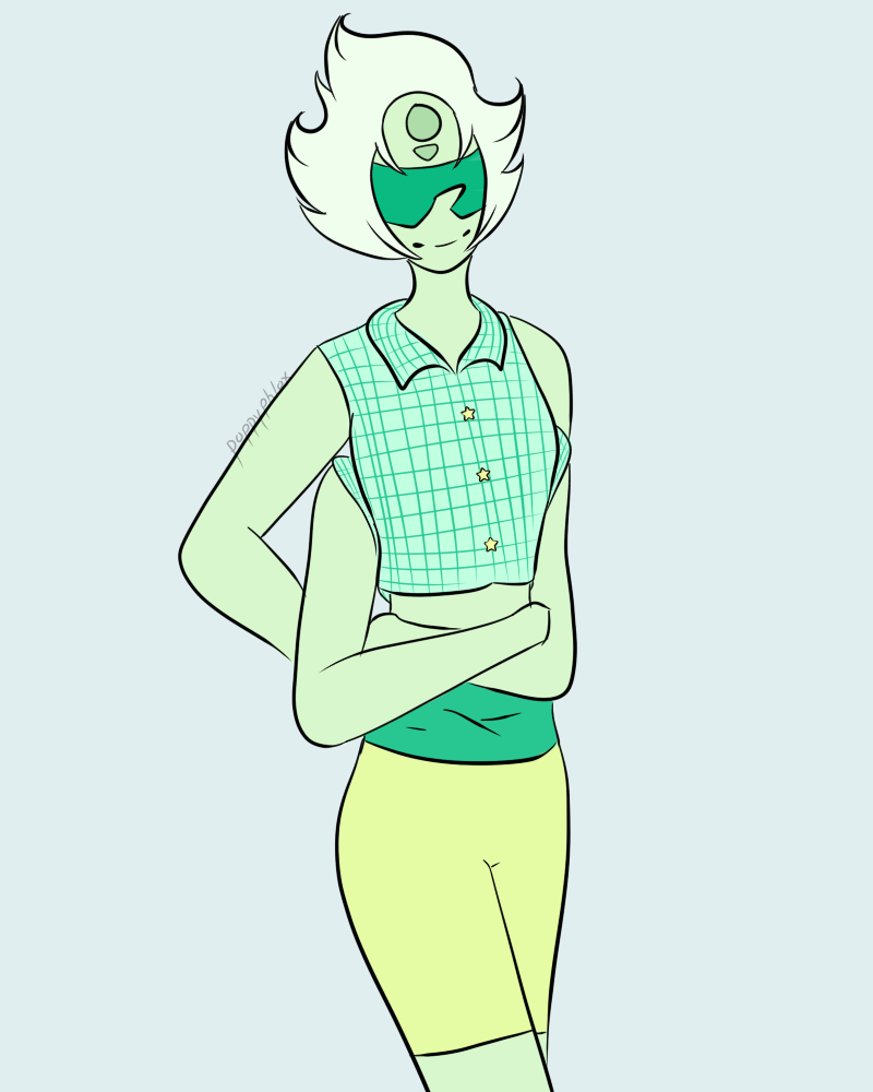 i decided to make a pearl and peridot fusion! i went with prehnite!