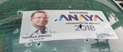 auto baleado en oficinas de acción nacional (tamaulipas, 2018)