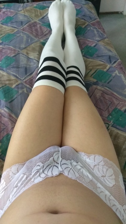Sexy me… White panties and thigh socks.