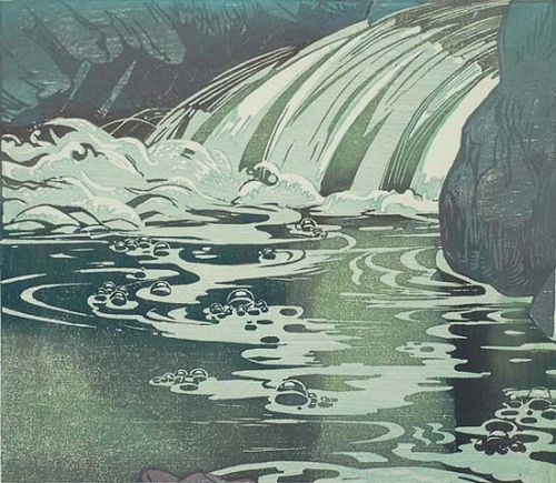 dayintonight - Waterfall, c.1920-30 by Mabel Royds (1874-1941)