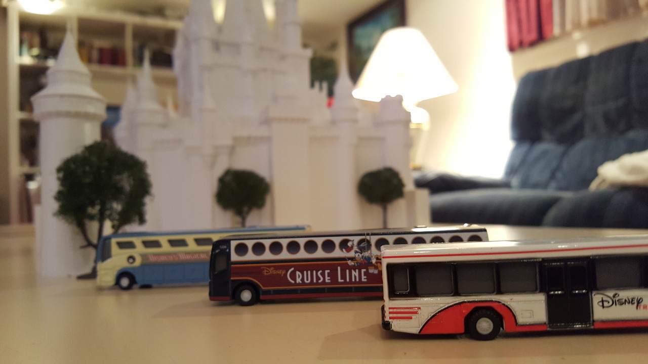 Buses waiting for guest