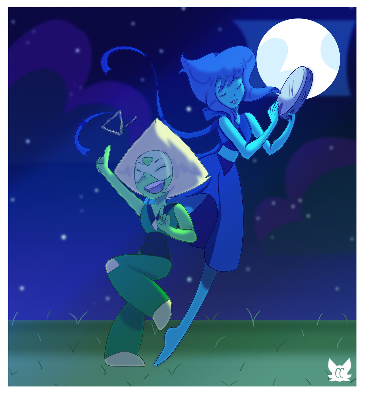 Duo Dance Decided I wanted to make a print to sell at cons and thought it would be fun to add Peridot into the piece. That scene where they’re dancing is just so cute.