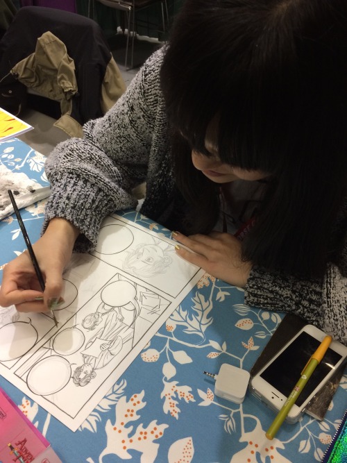 firstsecondbooks - Jen Wang inks her upcoming graphic novel THE...