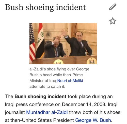 thirstymuslim - Today in History - December 14. The Bush shoeing...