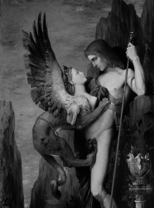 chaosophia218 - Gustave Moreau - Oedipus and the Sphinx, 1864.The...