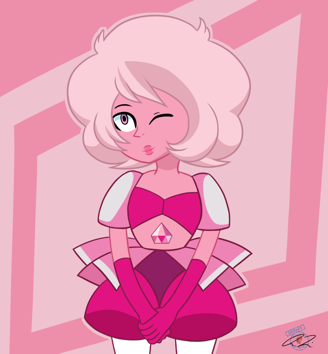 It’s been a month since “A Single Pale Rose” has aired and I’m still not over it ;o; I got Clip Studio Paint today and decided to draw Pink Diamond as a practice ;w;