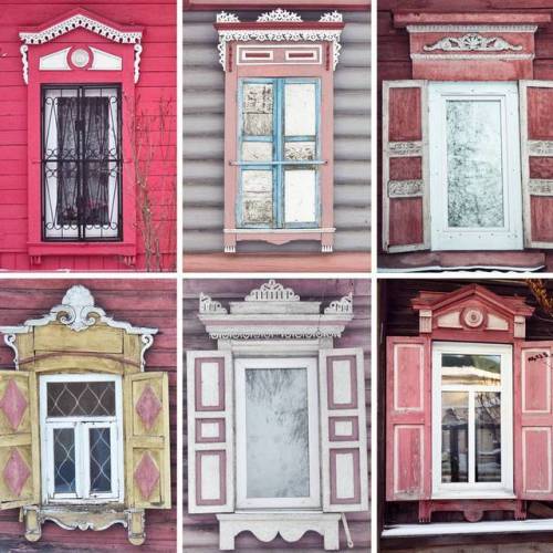 gagarin-smiles-anyway - Pink window frames in Irkutsk, Siberia,...