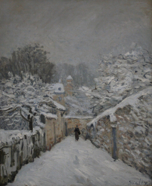 artist-sisley:Snow at Louveciennes, 1878, Alfred SisleyMedium:...
