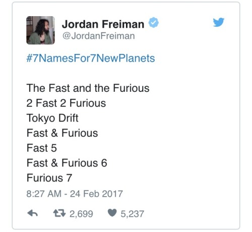 scienceshenanigans - NASA asks Twitter to name the new planets.