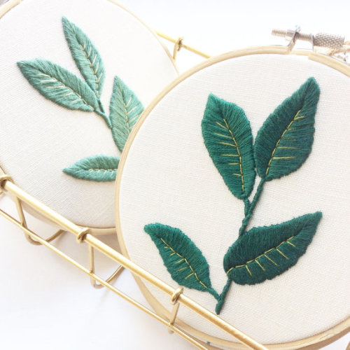 lesstalkmoreillustration - Leaf Embroidery Hoops By...