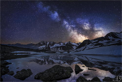space-wallpapers - Lake Rinnensee at night with Milkyway ...