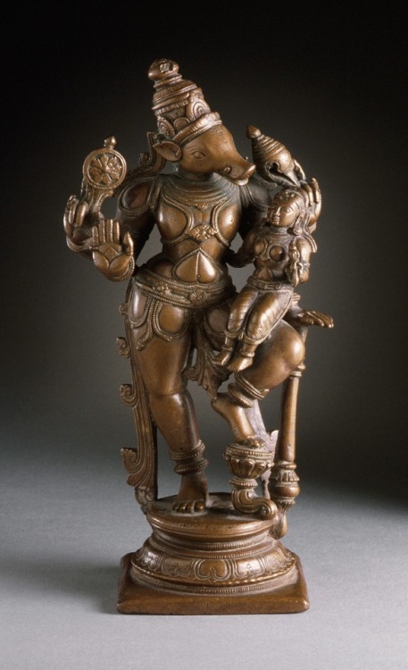 lionofchaeronea - Copper sculpture of Varaha, boar avatar of the...